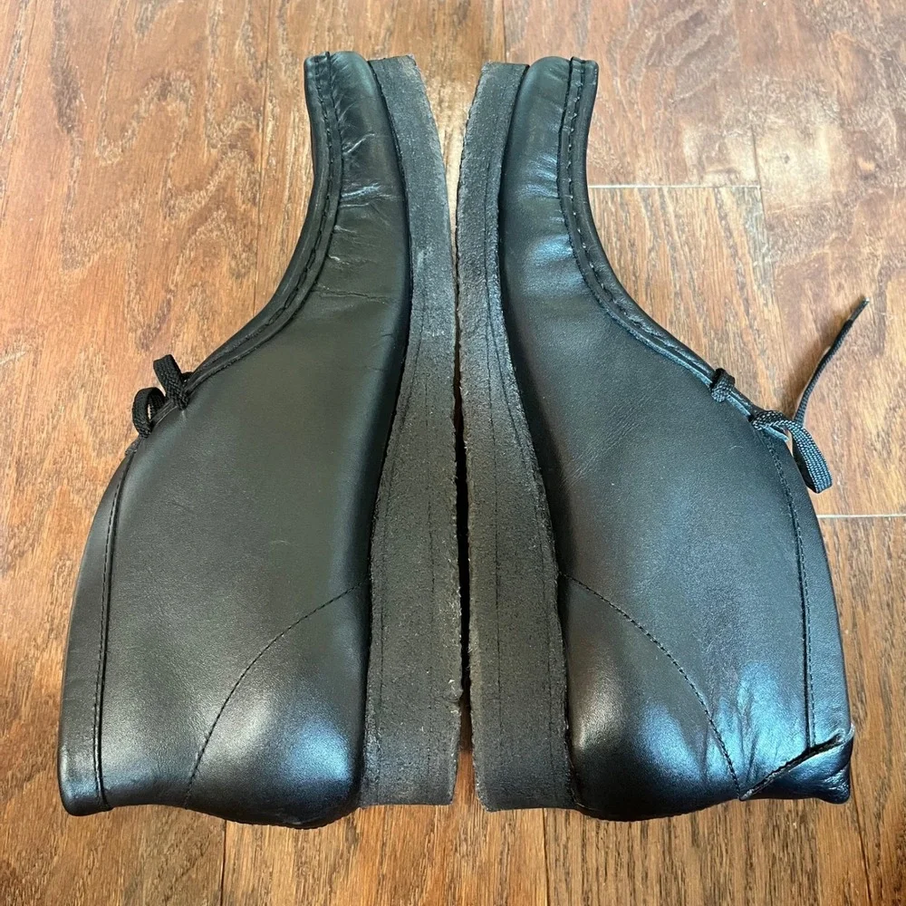 Clarks Wallabee Boot Mens Black Leather Crepe Sole 35401 Size 11M